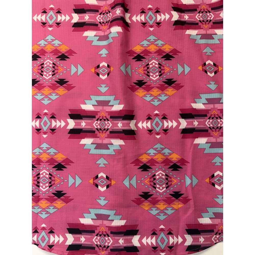 Departwest Men's Aztec Southwest Geometric Pink Performance Button Shirt Large - Picture 5 of 6
